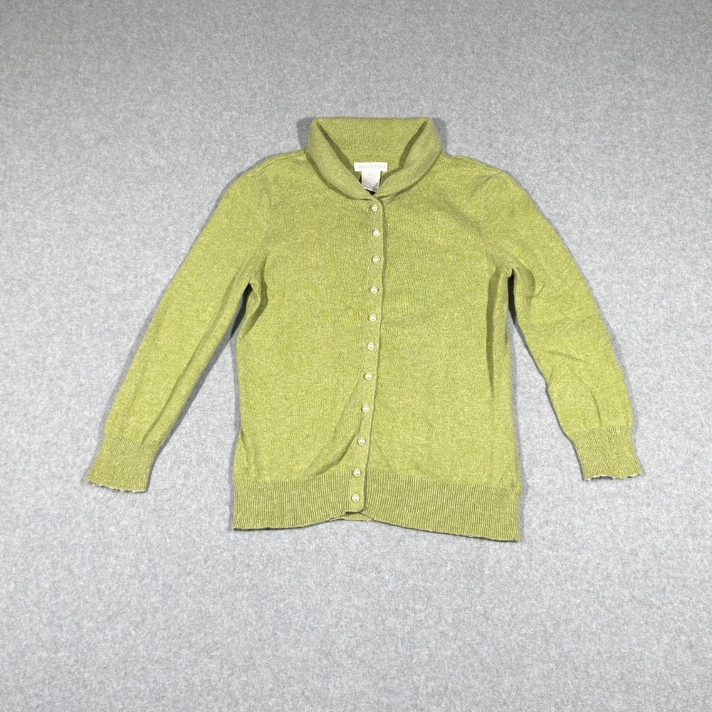 Vtg Worthington Green Angora Blend Cardigan Pearl Button Sz S Grandma Cottage